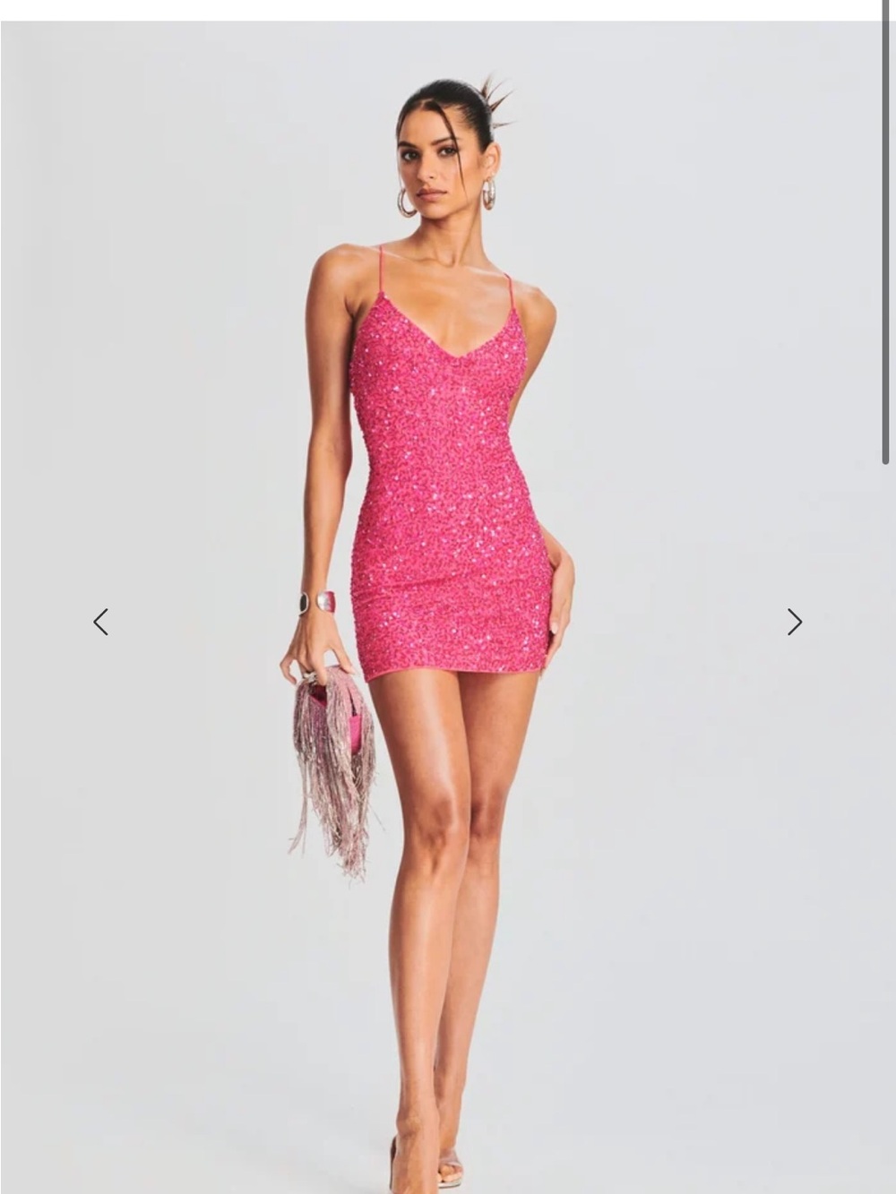 Retrofete Hot Pink Sequin Mini Dress NWT
